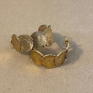 Vintage Coin Hoop Earrings